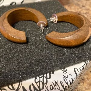 Sassy Jones Batik Wood Carved Hoops